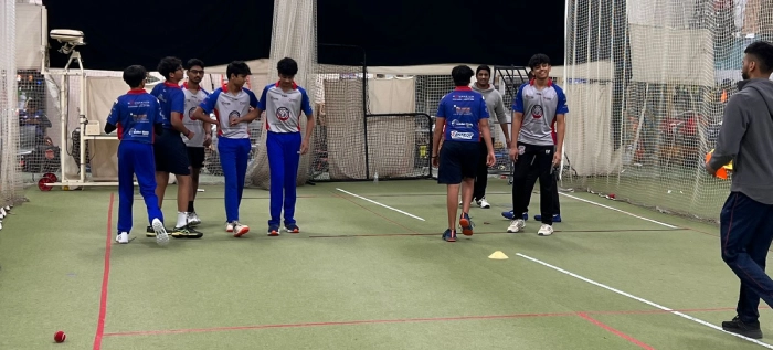A group of young cricket players